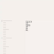 F Harf Pırlanta Taşlı Beyaz Altın Tek Küpe