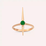 Filo 0.19 CT Zümrüt Taşlı Rose Altın Yüzük