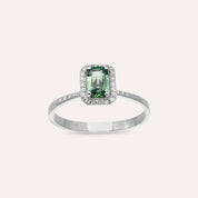 Fiona 0.83 CT Green Safir ve Pırlanta Taşlı Beyaz Altın Yüzük - Tufanlar Kuyumculuk