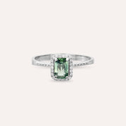 Fiona 0.83 CT Green Safir ve Pırlanta Taşlı Beyaz Altın Yüzük - Tufanlar Kuyumculuk