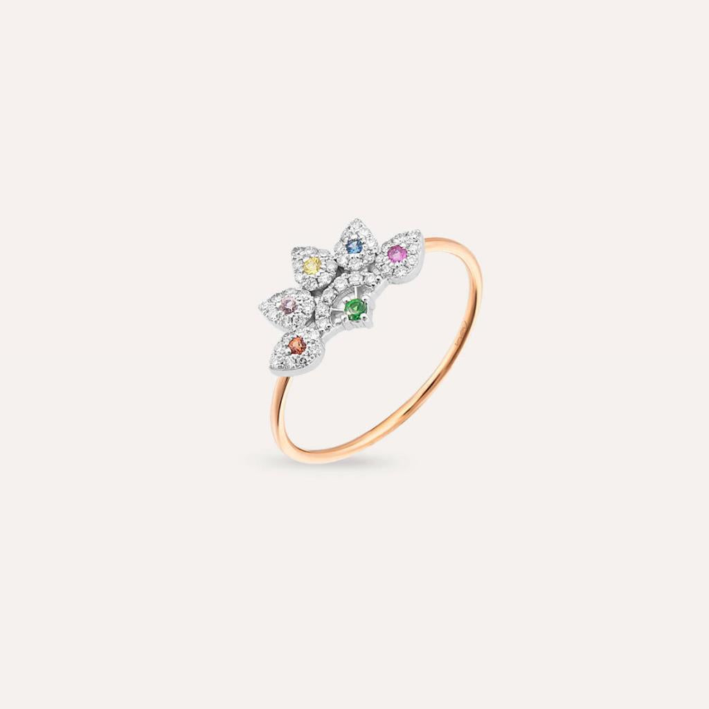 Flare 0.25 CT Multicolor Safir ve Pırlanta Taşlı Yüzük