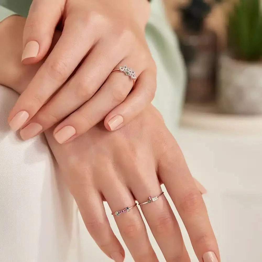 Flare 0.25 CT Multicolor Safir ve Pırlanta Taşlı Yüzük