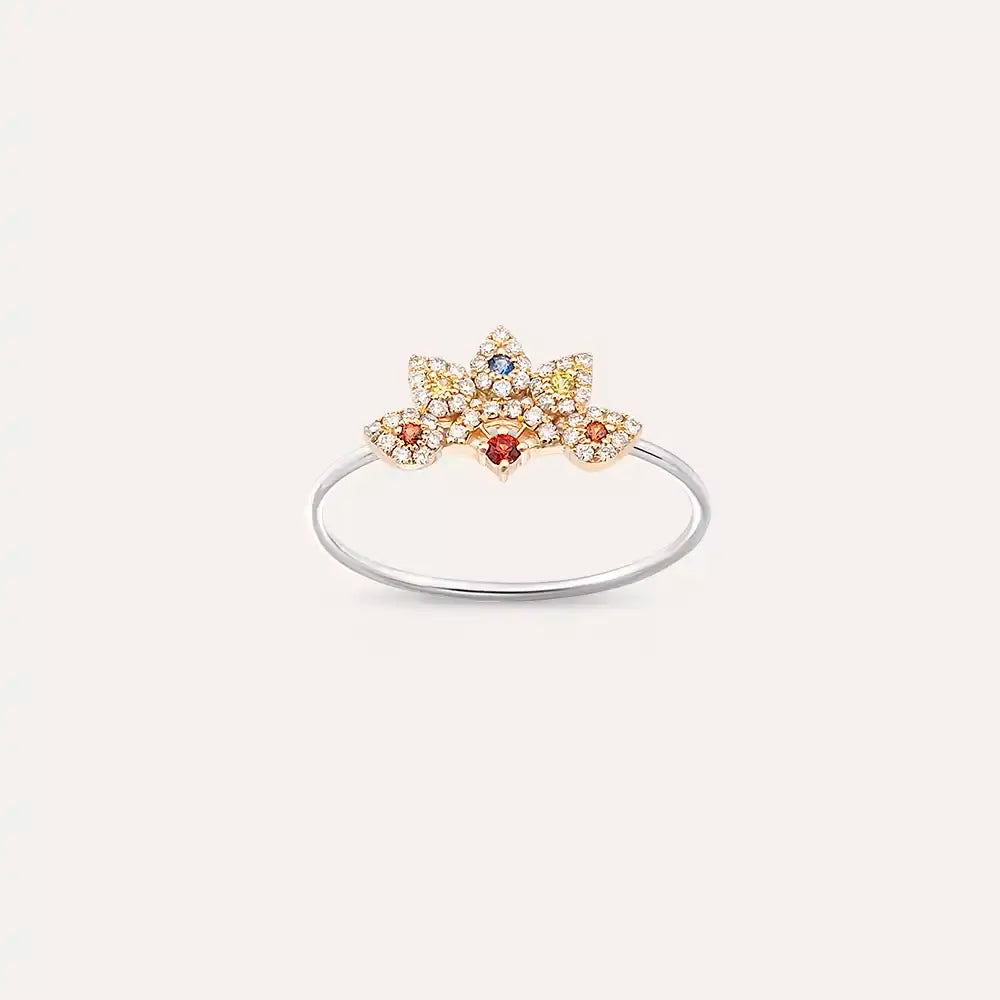 Flare 0.25 CT Multicolor Safir ve Pırlanta Taşlı Yüzük