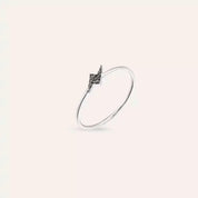 Flash 0.05 CT Siyah Pırlanta Taşlı Beyaz Altın Yüzük