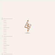 Flash 0.06 CT Pırlanta Taşlı Rose AltınTek Küpe