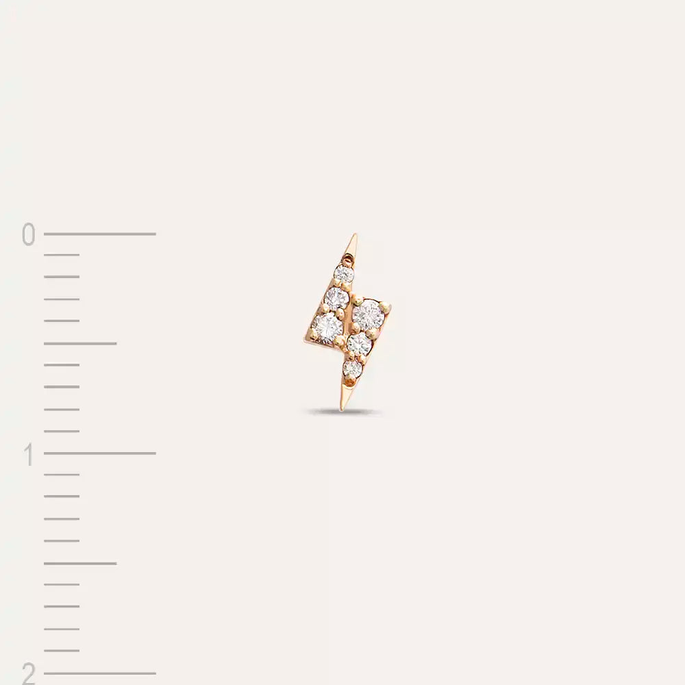 Bolt 0.06 CT Pırlanta Taşlı Rose AltınTek Küpe