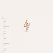 Bolt 0.06 CT Pırlanta Taşlı Rose AltınTek Küpe