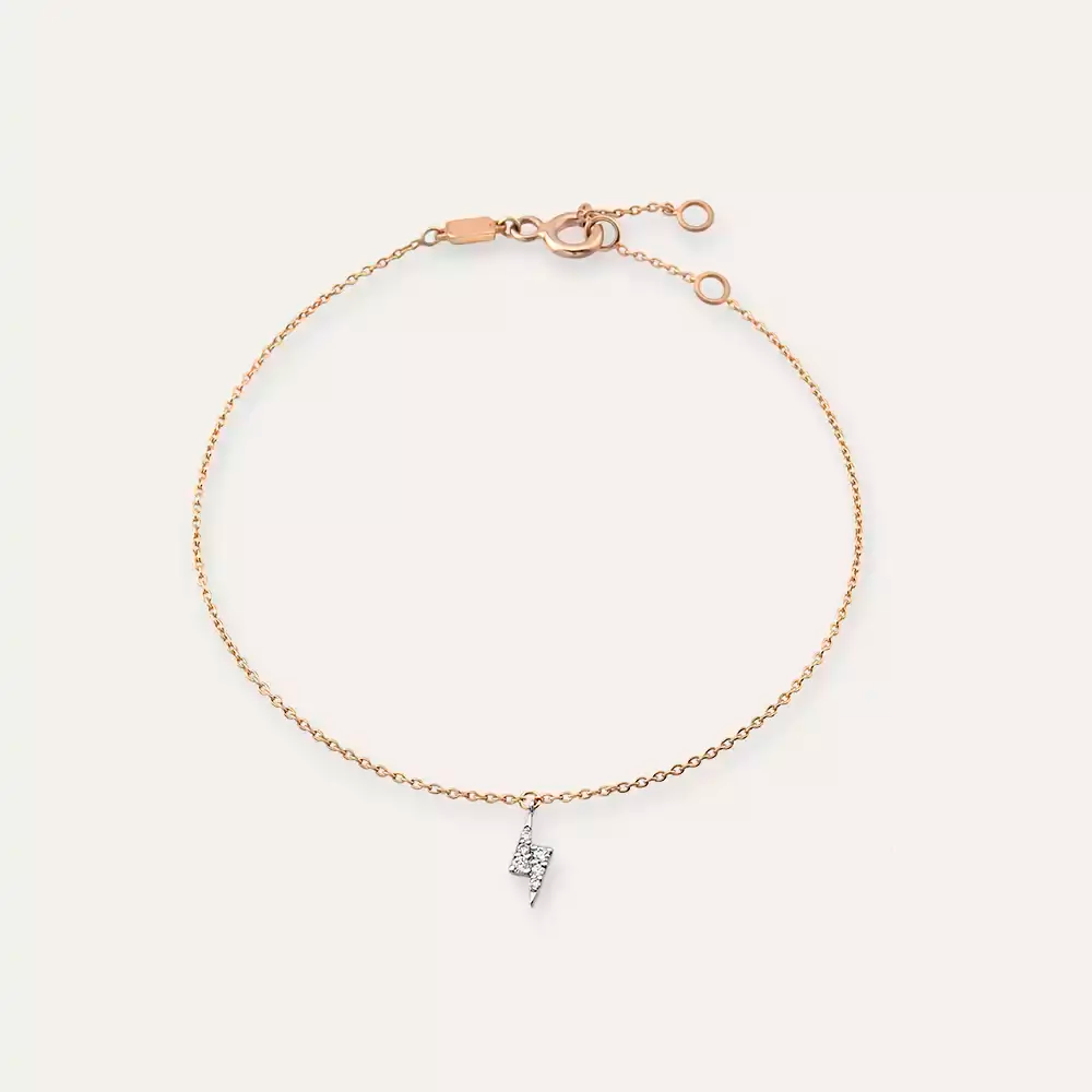 Flash Pırlanta Taşlı Rose Altın Halhal