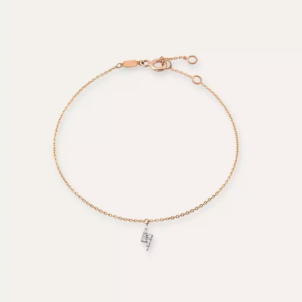 Flash Pırlanta Taşlı Rose Altın Halhal