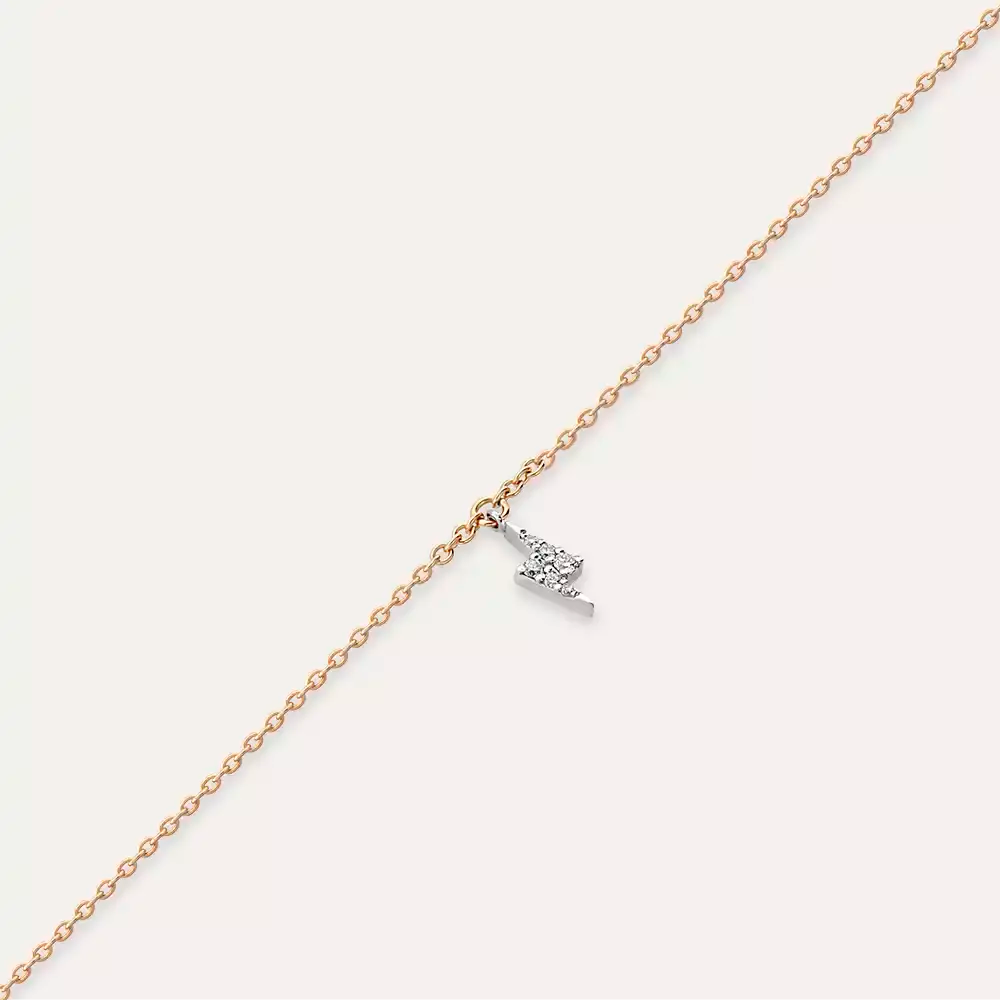 Flash Pırlanta Taşlı Rose Altın Halhal