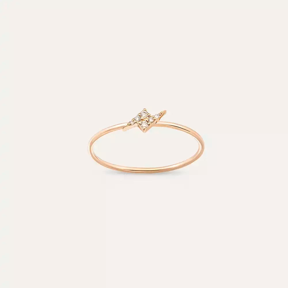 Bolt Rose 0.04 CT Pırlanta Taşlı Yüzük