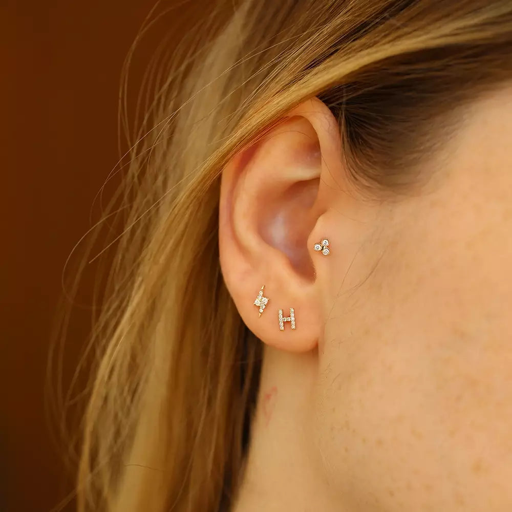 Bolt Rose Pırlanta Taşlı Piercing