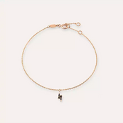 Flash Siyah Pırlanta Taşlı Rose Altın Halhal