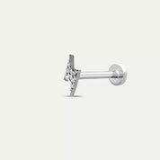 Bolt White Pırlanta Taşlı Beyaz Altın Piercing