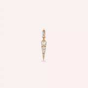 Flon Baget Kesim Pırlanta Taşlı Rose Altın Tek Küpe