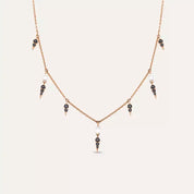 Flon Siyah Pırlanta ve Baget Kesim Pırlanta Taşlı Kolye