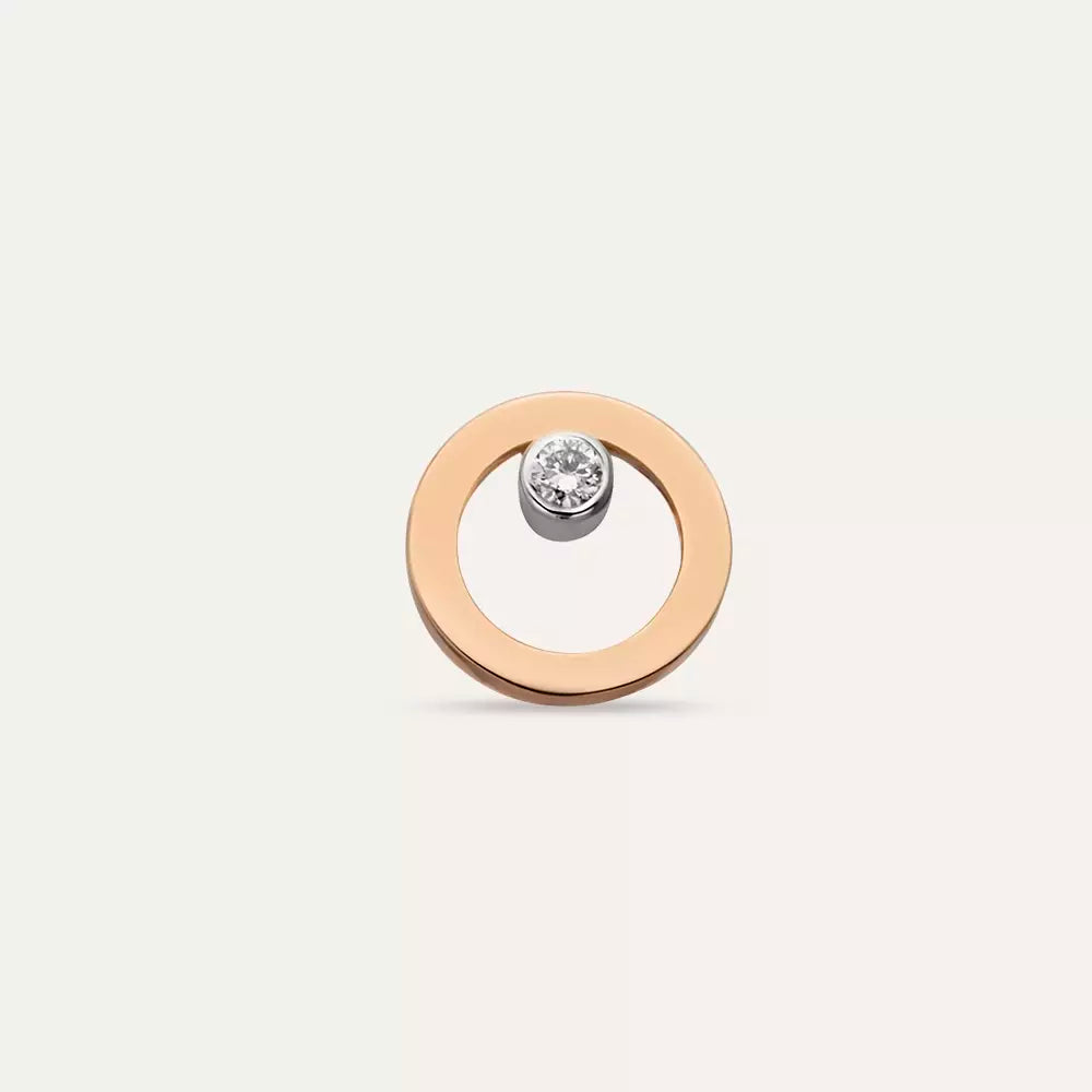 Focus Pırlanta Taşlı Rose Altın Tek Küpe