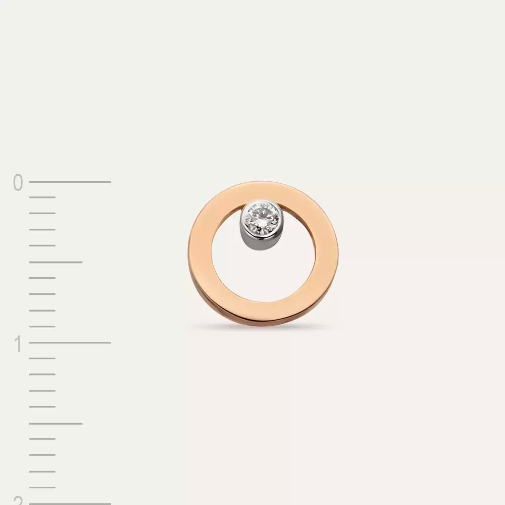 Focus Pırlanta Taşlı Rose Altın Tek Küpe