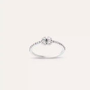 Clover Pırlanta Taşlı Beyaz Altın Yonca Yüzük