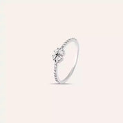 Fortune Pırlanta Taşlı Beyaz Altın Yonca Yüzük