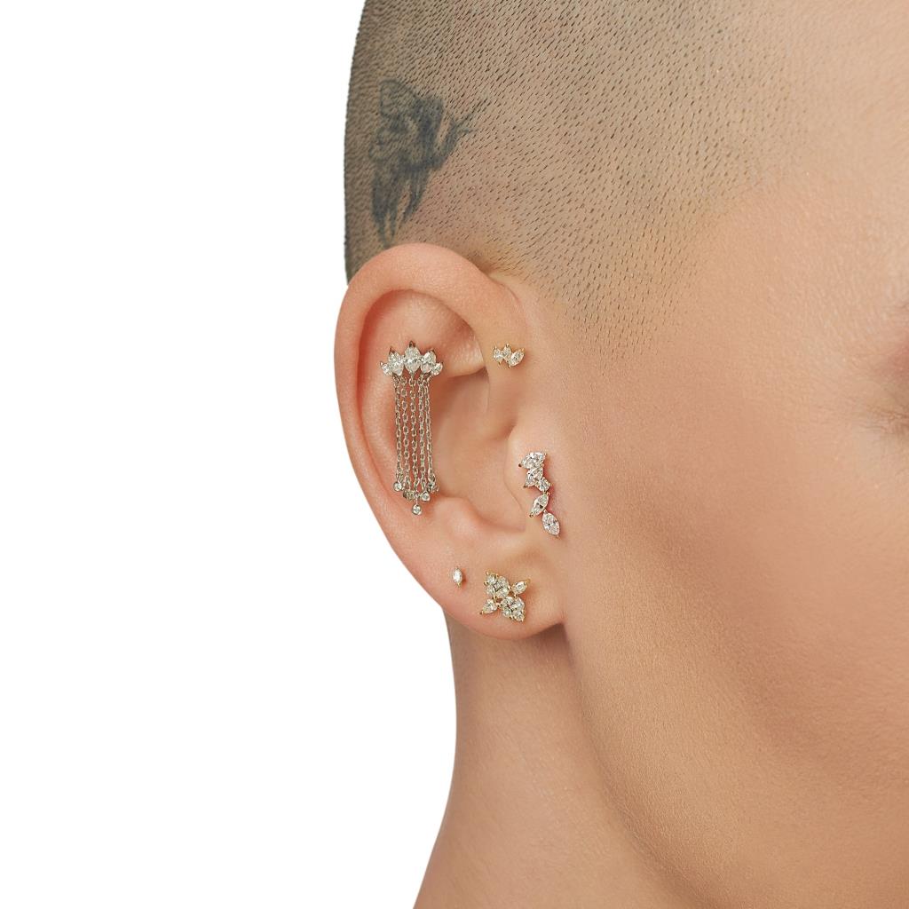 3 Sıra Markiz Pırlanta Piercing