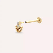 Fringe Pırlanta Taşlı Sarı Altın Piercing