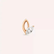 Frond Pırlanta Taşlı Rose Altın Piercing