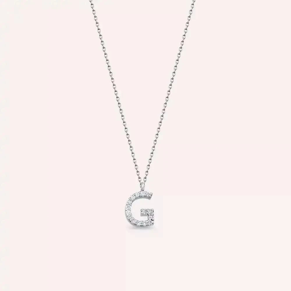 G Harf 0.10 CT Pırlanta Taşlı Beyaz Altın Kolye