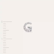 G Harf Pırlanta Taşlı Beyaz Altın Tek Küpe