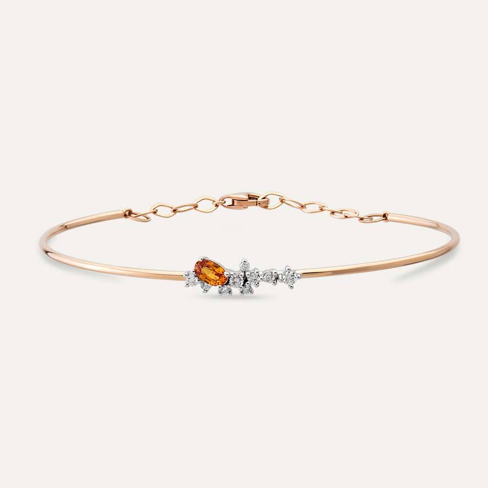 Gala 0.48 CT Orange Safir ve Pırlanta Taşlı Bileklik