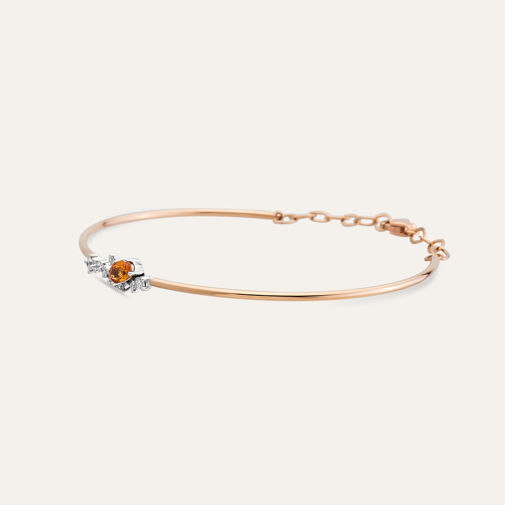 Gala 0.48 CT Orange Safir ve Pırlanta Taşlı Bileklik
