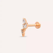 Gale Pırlanta Taşlı Rose Altın Piercing