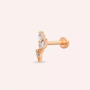 Gale Pırlanta Taşlı Rose Altın Piercing