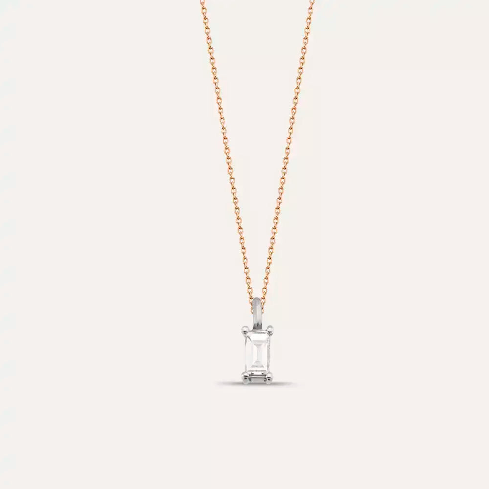 Gia Pırlanta Taşlı Rose Altın Kolye