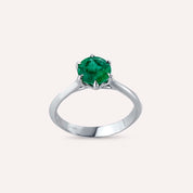 Glenn 1.28 CT Zümrüt Taşlı Beyaz Altın Yüzük