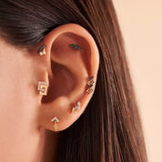 Glim Pırlanta Taşlı Rose Altın Tek Küpe