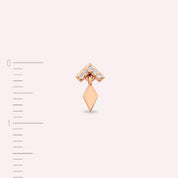 Glim Pırlanta Taşlı Rose Altın Tek Küpe