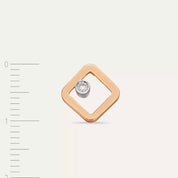 Grain Pırlanta Taşlı Rose Altın Tek Küpe