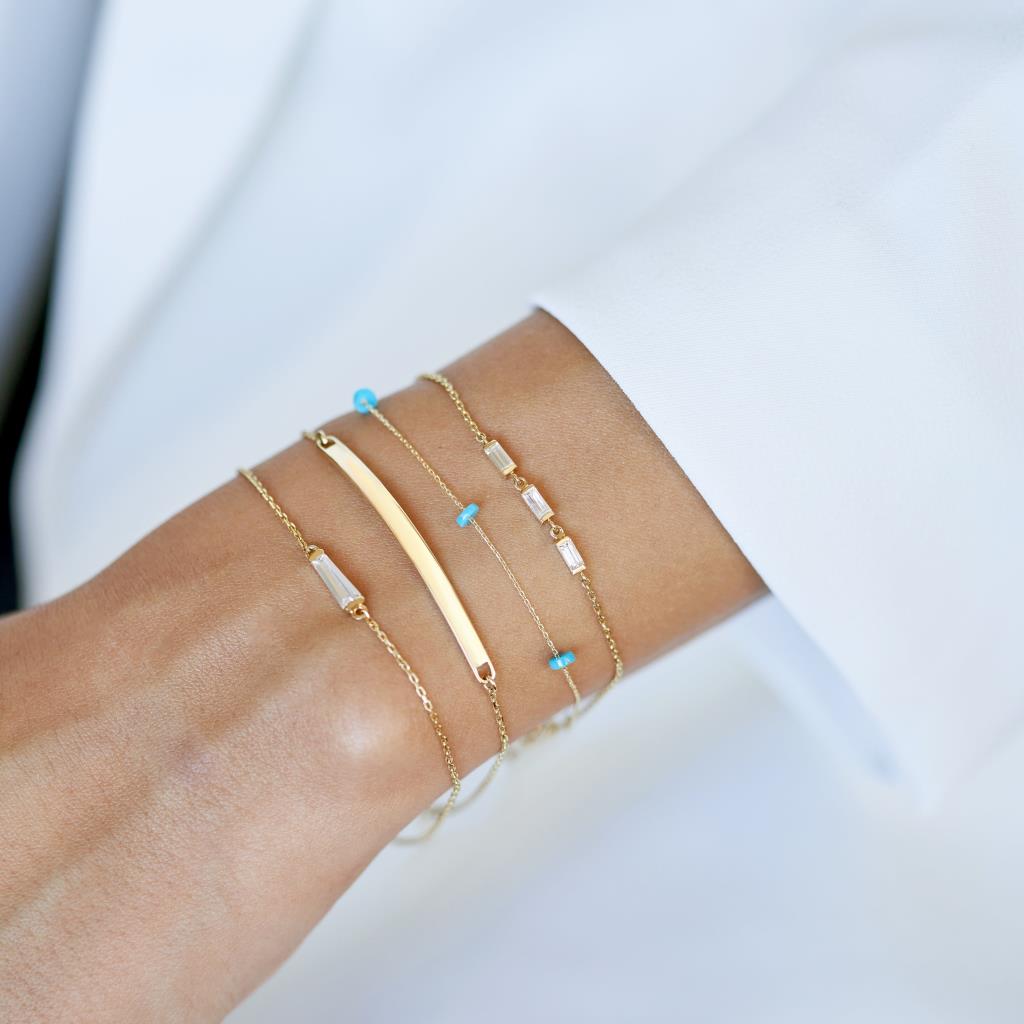 Gravity Three Firuze Gold Bracelet