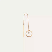Grove 0.15 CT Damla Kesim Pırlanta Taşlı Rose Altın Sallantılı Küpe