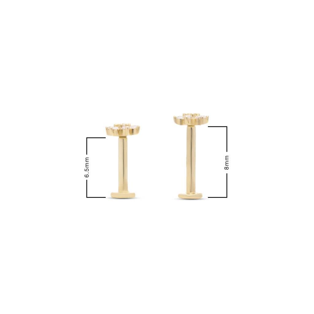 Gusto Kalp Sallanan İncili Altın Tragus Piercing