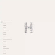 H Harf Pırlanta Taşlı Beyaz Altın Tek Küpe