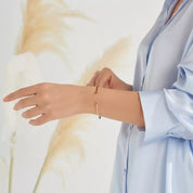 Halleystar Pırlanta, Orange Safir Taşlı ve Siyah Mineli Bilezik