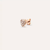 Cherie 0.05 CT Pırlanta Taşlı Rose Altın Tek Küpe