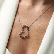 Cherie 4.51 CT Multicolor Safir Taşlı Beyaz Altın Kolye