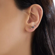 Cherie Blue Safir Taşlı Mini Tek Küpe