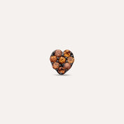 Hearts 0.11 CT Orange Safir Taşlı Beyaz Altın Mini Tek Küpe