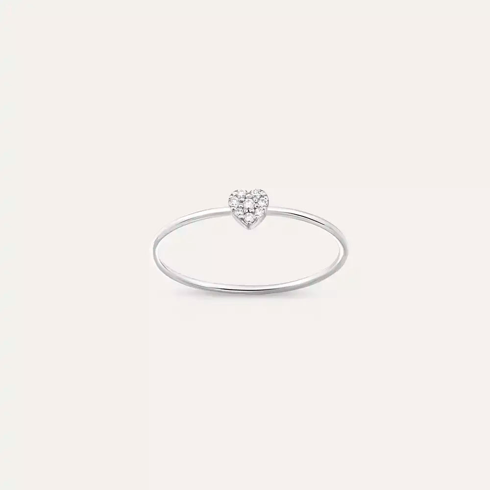 Cherie 0.05 CT Pırlanta Taşlı Beyaz Altın Yüzük