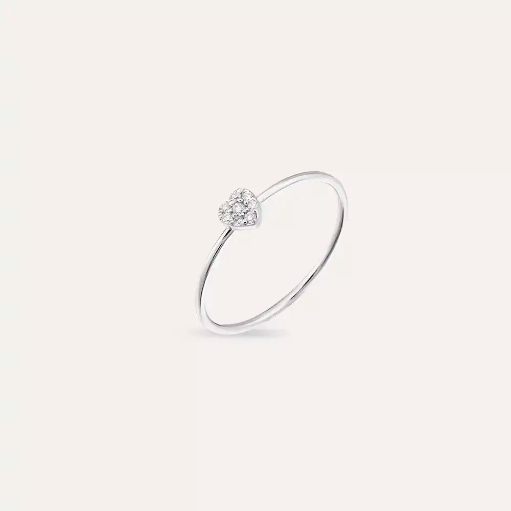 Cherie 0.05 CT Pırlanta Taşlı Beyaz Altın Yüzük