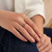 Hearts 0.07 CT Blue Safir ve Pırlanta Taşlı Rose Altın Yüzük